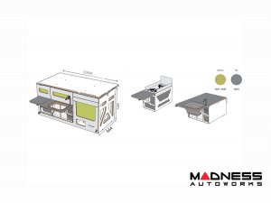 Volkswagen ID. Buzz Camper Kit - Kitchen Box - Green Volkswagen ID. Buzz Camper Kit - Kitchen Box - Green